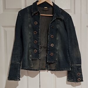 ✨ Second Denim Open Front Button Detail Jacket | Vintage Style | Fits Small